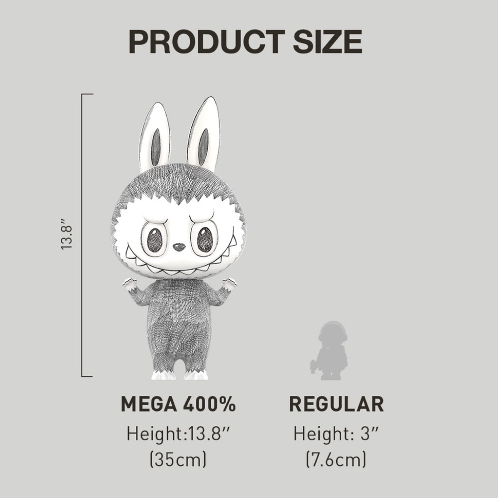 POP MART The Monsters Sketch 400% Mega Labubu - Picture 5 of 6